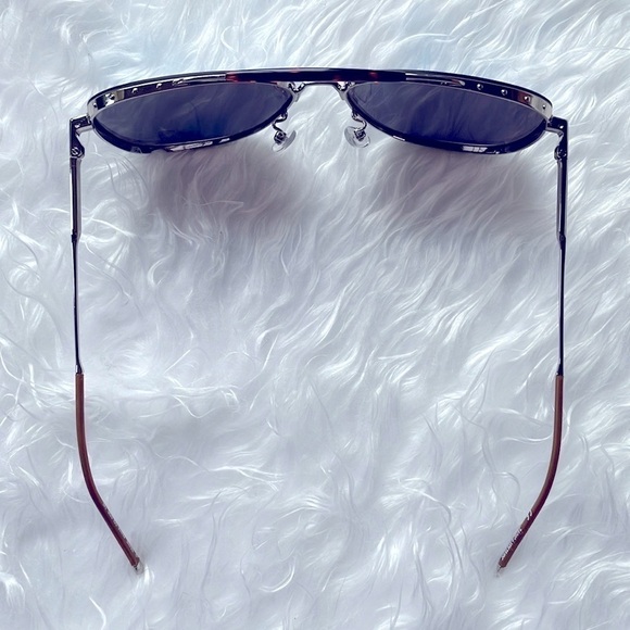 Zadig & Voltaire Pilot Aviator Sunglasses Metal Frame Blue Reflective Lens main image 10